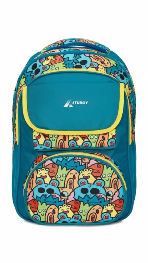 Funky Cartoon-Print School Backpack – Sturdy & Spacious Design