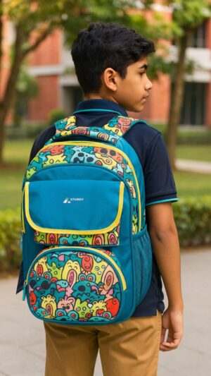 Funky Cartoon-Print School Backpack – Sturdy & Spacious Design
